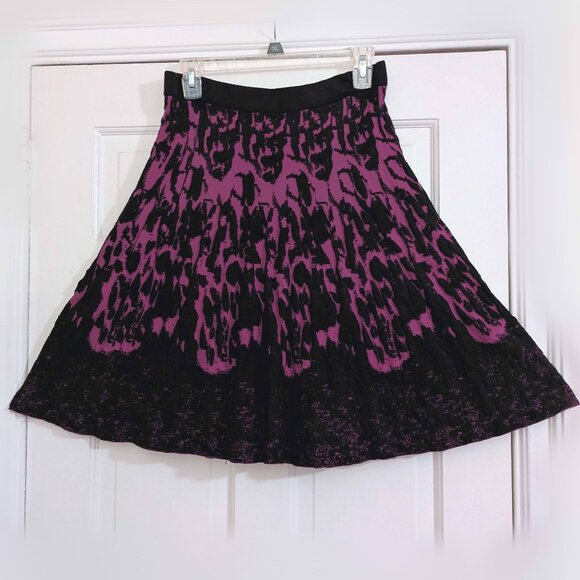 fuschia and black textured midi skirt M - Picture 3 of 5